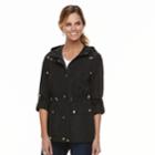 Women's Weathercast Hooded Roll-tab Anorak Jacket, Size: Medium, Black