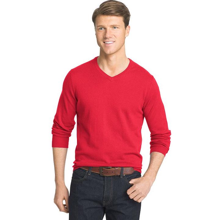 Men's Izod Fieldhouse Classic-fit Wool-blend V-neck Sweater, Size: Small, Brt Red