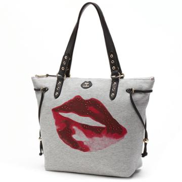 Juicy Couture Jc Sport Lips Sweatshirt Tote, Grey