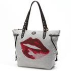 Juicy Couture Jc Sport Lips Sweatshirt Tote, Grey
