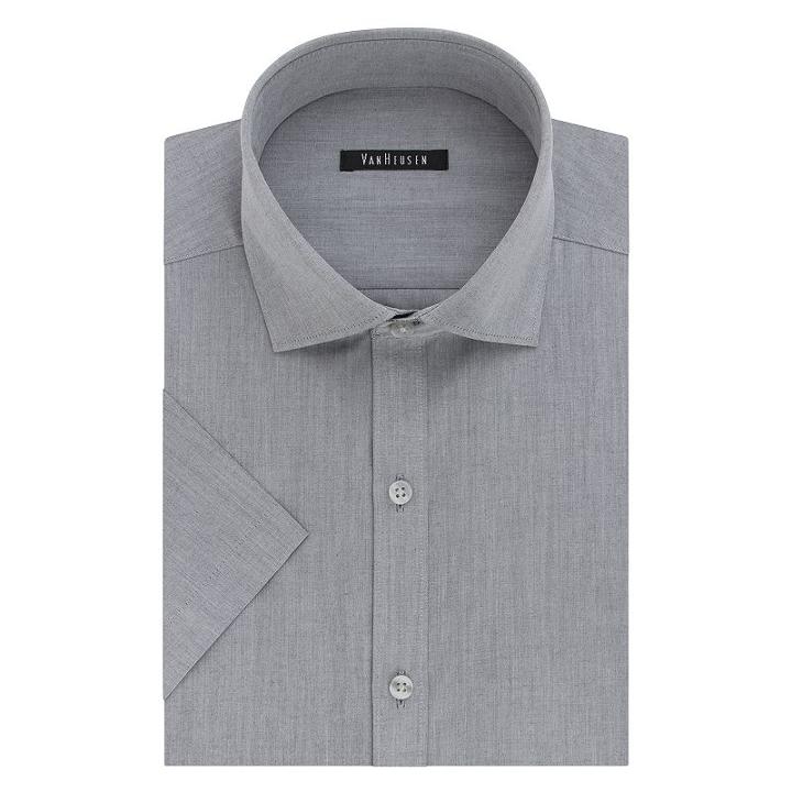 Men's Van Heusen Fresh Defense Slim-fit Dress Shirt, Size: M 15.5-16, Grey Other