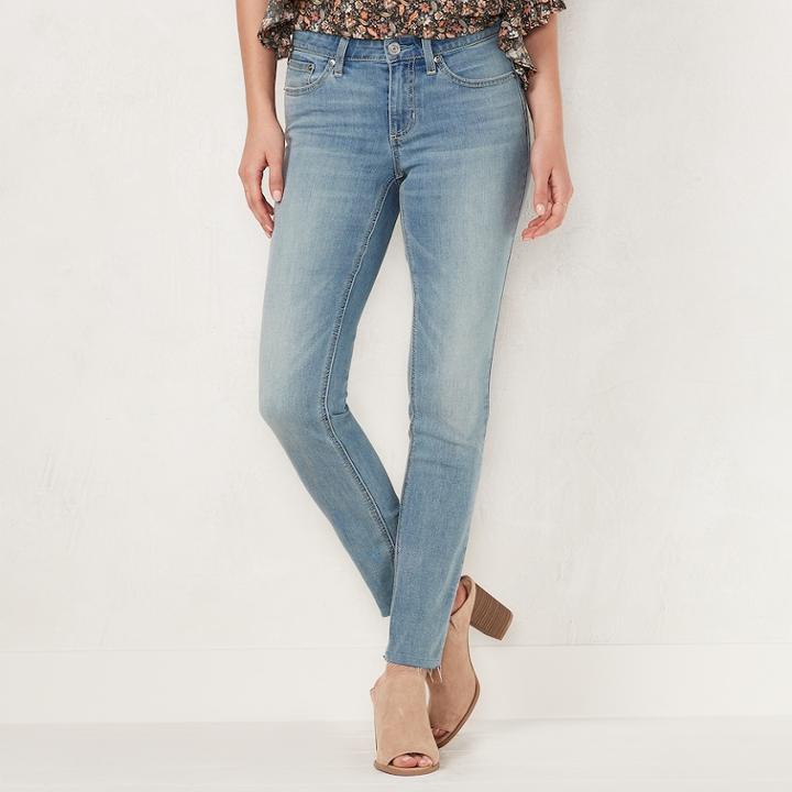 Women's Lc Lauren Conrad Feel Good Midrise Skinny Jeans, Size: 4 T/l, Dark Blue