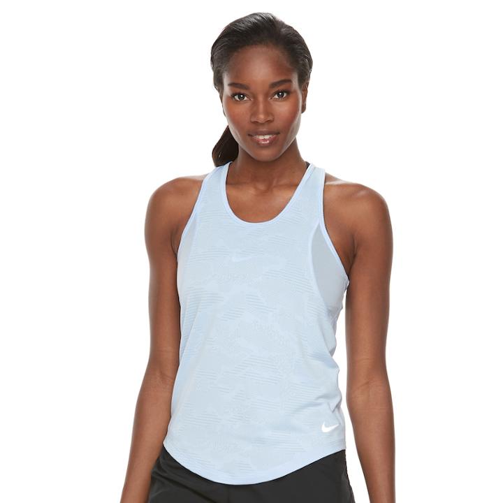 Women's Nike 10k Jacquard Running Tank, Size: Small, Blue (navy)