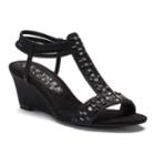 New York Transit Friendly Women's Wedge Sandals, Size: Medium (7.5), Black