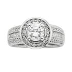 Round-cut Igl Certified Diamond Frame Engagement Ring In 14k White Gold (1 3/4-ct. T.w.), Women's, Size: 7