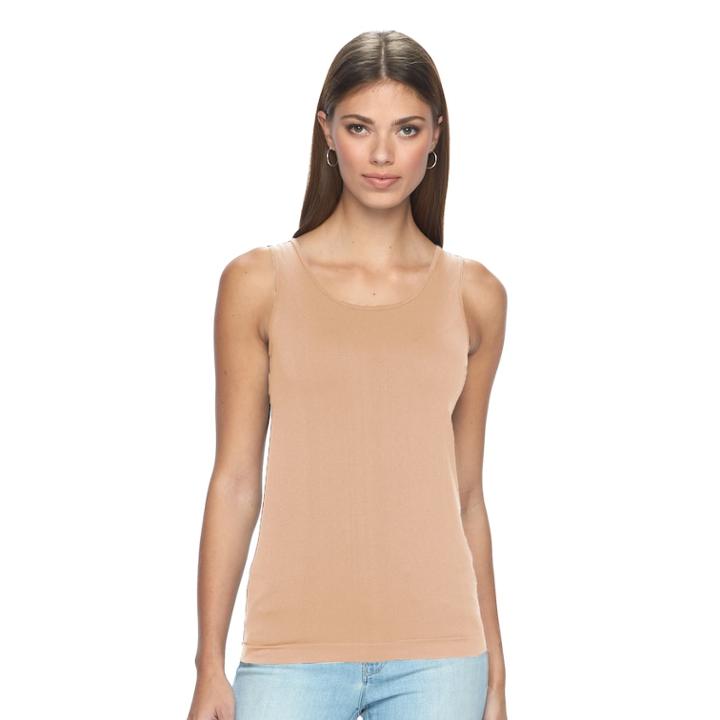 Women's Apt. 9&reg; Essential Reversible Seamless Tank, Size: L/xl, Med Beige