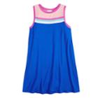 Girls 7-16 Fire Striped Sleeveless Ringer Dress, Size: Medium, Blue (navy)