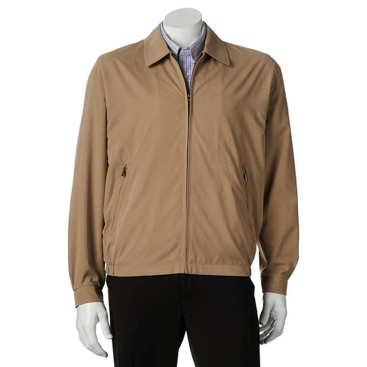 Men's Towne By London Fog Microfiber Golf Jacket, Size: Large, Beige Oth