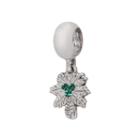 Individuality Beads Sterling Silver Crystal Palm Tree Charm, Women's, Green