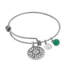 Love This Life Aventurine & Crystal Sun Charm Bangle Bracelet, Women's, Grey