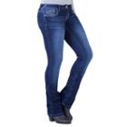 Juniors' Amethyst Baby Bootcut Jeans, Girl's, Size: 9 Long, Dark Blue