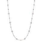 Apt. 9&reg; Hammered Bead & Round Stone Long Station Necklace, Women's, Pink