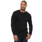 Big & Tall Apt. 9&reg; Premier Flex Slubbed Henley, Men's, Size: 3xb, Black
