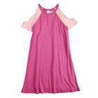 Girls 7-16 Fire Cold Shoulder Baseball Dress, Size: Medium, Pink