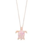 14k Rose Gold Over Silver Lab-created Pink Opal Turtle Pendant, Women's, Size: 18