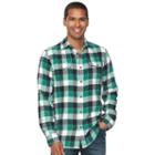 Men's Sonoma Goods For Life&trade; Slim-fit Plaid Flannel Button-down Shirt, Size: Large, Med Green