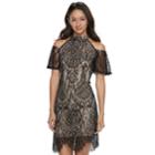 Juniors' Love, Fire Cold Shoulder Lace Dress, Teens, Size: Small, Black