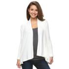 Petite Croft & Barrow&reg; Open-front Cardigan, Women's, Size: M Petite, White