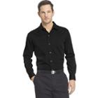Big & Tall Van Heusen Van Heusen Classic-fit Striped Sateen Button-down Shirt, Men's, Size: Xl Tall, Black