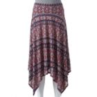 Women's Double Click Print Shark-bite Hem Skirt, Size: Small, Multicolor