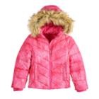 Girls 4-16 So&reg; Faux Fur Heavyweight Puffer Jacket, Size: 6-6x, Med Pink