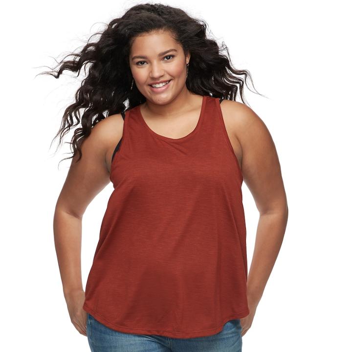 Juniors' Plus Size Mudd&reg; Slubbed Tank, Teens, Size: 2xl, Med Brown
