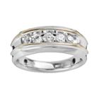 10k Gold Two Tone 1/2-ct. T.w. Diamond Band - Men, Size: 9, White