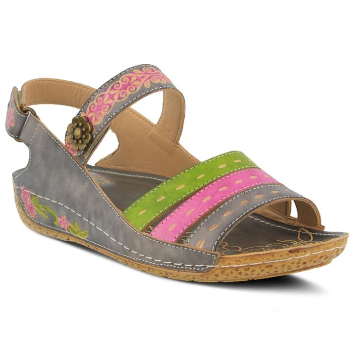 L'artiste By Spring Step Kerry Women's Sandals, Size: 39, Grey