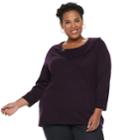 Plus Size Napa Valley Pointelle Sweater, Women's, Size: 2xl, Purple