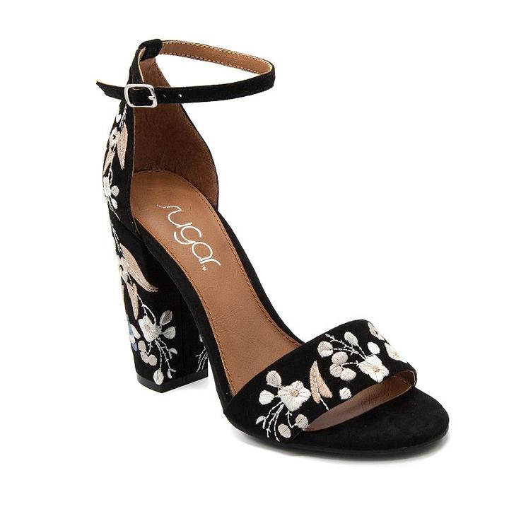 Sugar Slick Women's High Heel Sandals, Teens, Size: Medium (7.5), Black