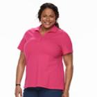 Plus Size Croft & Barrow&reg; Johnny Collar Polo, Women's, Size: 3xl, Med Pink