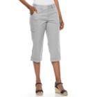Women's Gloria Vanderbilt Mae Cargo Capris, Size: 12, Silver