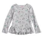 Girls 4-10 Jumping Beans&reg; Pieced Ruffle Hem Top, Size: 8, Light Grey