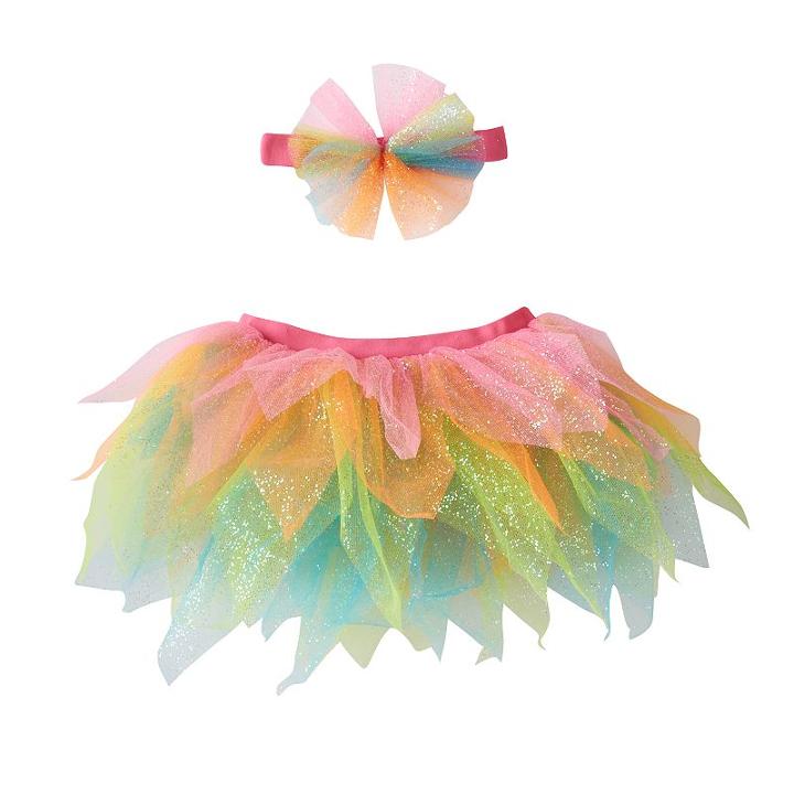 Girls 4-6x Rainbow Headwrap & Tutu Set, Girl's, Multicolor