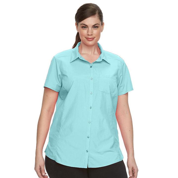 Plus Size Columbia Amberley Omni-shade Shirt, Women's, Size: 1xl, Green Oth