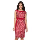 Women's Jax Floral Lace Sheath Dress, Size: 14, Dark Red