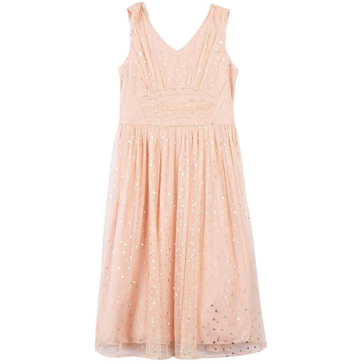 Girls 7-16 & Plus Size Speechless Foil Star Shirred Dress, Size: 7, Red Overfl