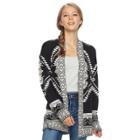 Juniors' Pink Republic Geometric Long Sleeve Cardigan, Teens, Size: Small, Oxford