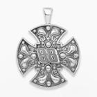 Insignia Collection Nascar Dale Earnhardt Jr. Sterling Silver 88 Maltese Cross Pendant, Adult Unisex, Grey