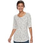 Women's Apt. 9&reg; Essential Elbow-sleeve Tee, Size: Large, White