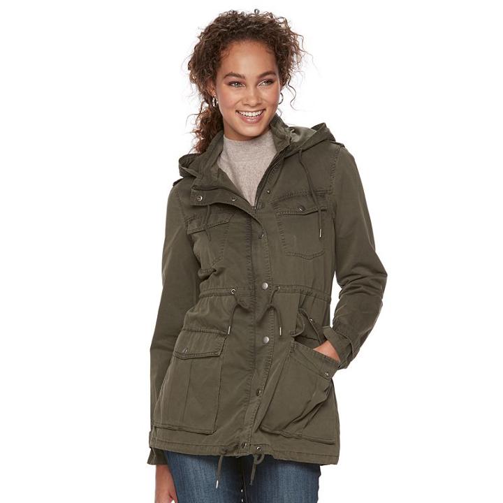 Women's Apt. 9&reg; Lightweight Parka, Size: Small, Med Green