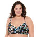 Plus Size Costa Del Sol Scalloped Swim Crop Top, Women's, Size: 2xl, Black
