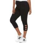 Juniors' Plus Size So&reg; Cutout Yoga Capri, Teens, Size: 2xl, Black