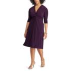 Plus Size Chaps Solid Knot-front Empire Dress, Women's, Size: 14 W, Purple
