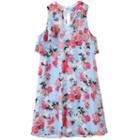 Girls 7-16 Speechless Ruffle Keyhole Floral Mandarin Halter Dress, Girl's, Size: 8, Med Blue