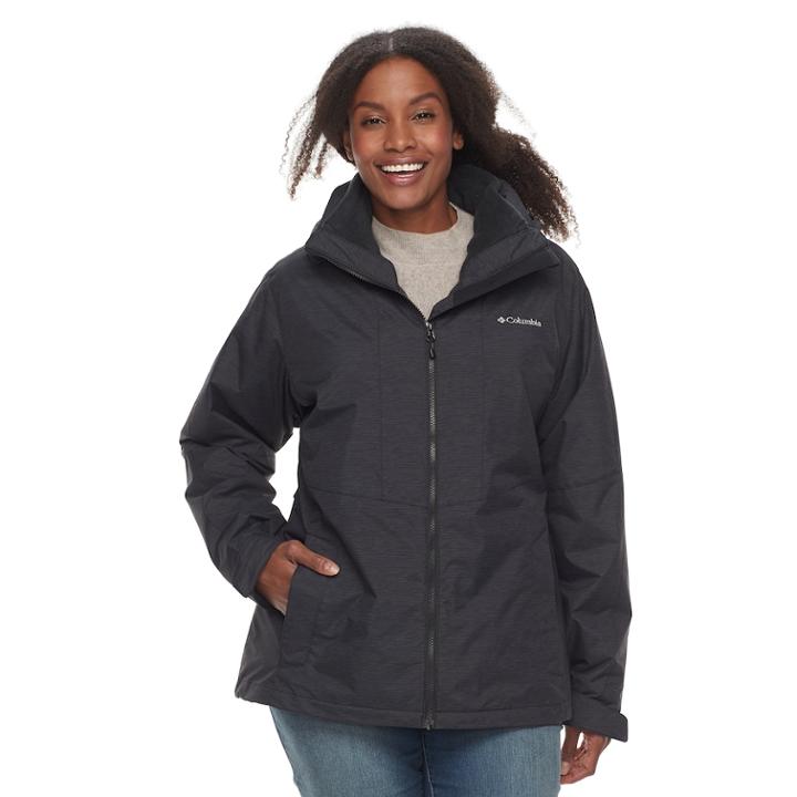 Plus Size Columbia Ruby River Hooded 3-in-1 Systems Jacket, Women's, Size: 3xl, Grey (charcoal)