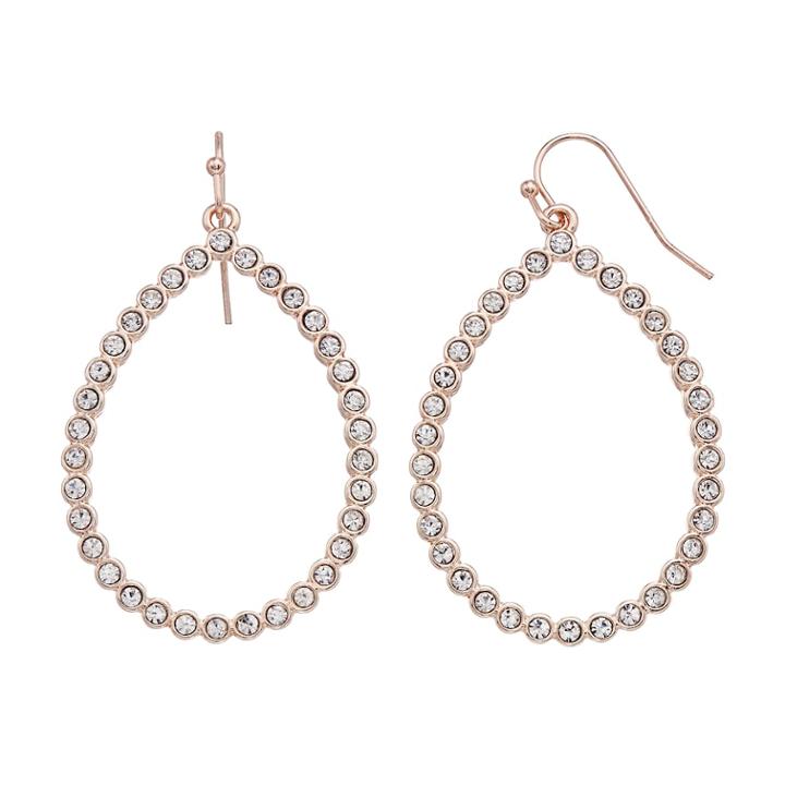 Lc Lauren Conrad Pave Teardrop Earrings, Women's, Light Red