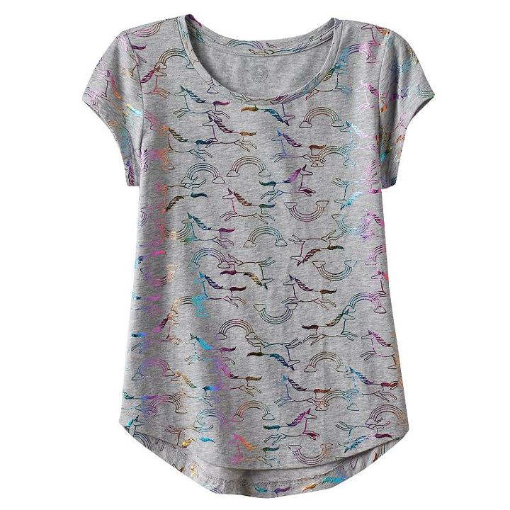 Plus Size Girls 7-16 So&reg; Short Sleeve Curve Hem Tee, Girl's, Size: 18 1/2, Med Grey