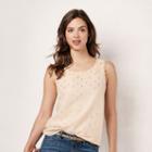 Women's Lc Lauren Conrad Lace Collar Tank, Size: Small, Light Pink
