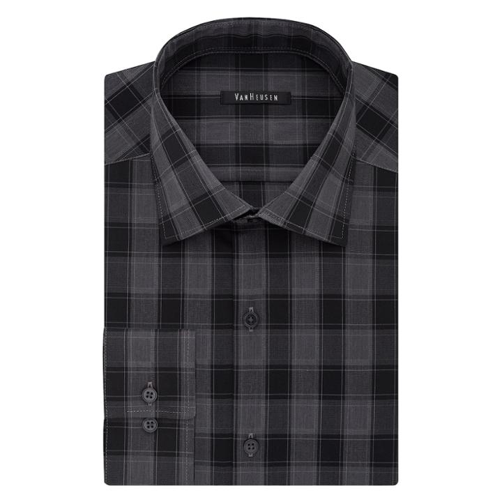 Men's Van Heusen Slim-fit Flex Spread-collar Dress Shirt, Size: 17-32/33, Grey